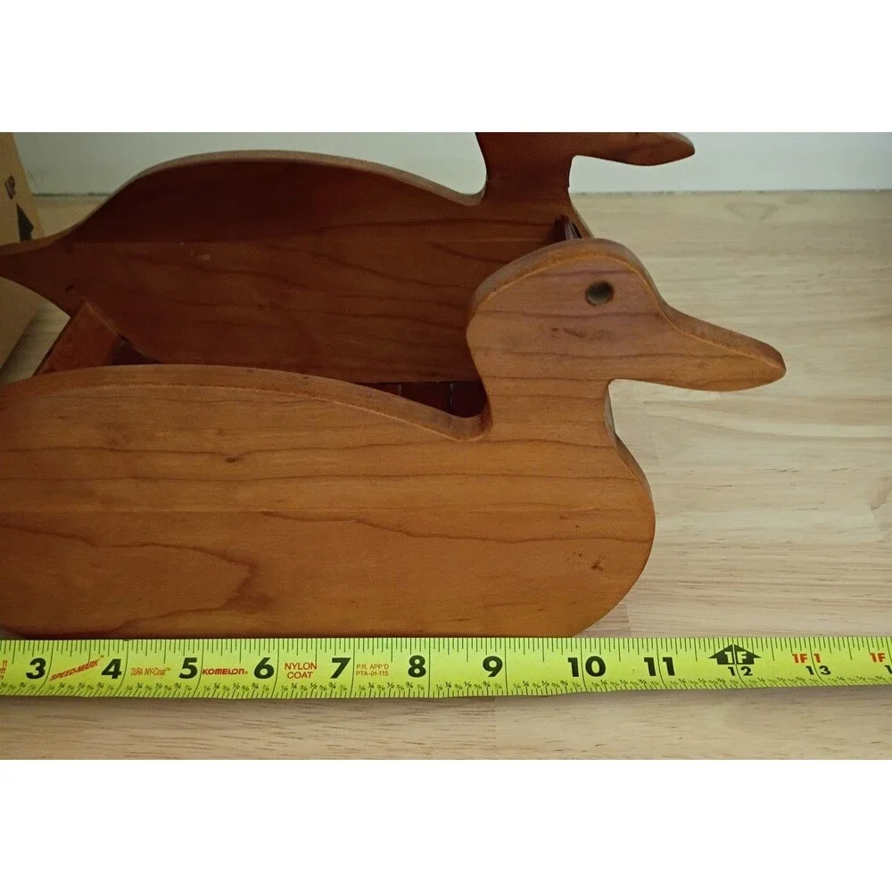 Vintage Wooden Duck Napkin Holder Versatile Farmhouse Country Decor